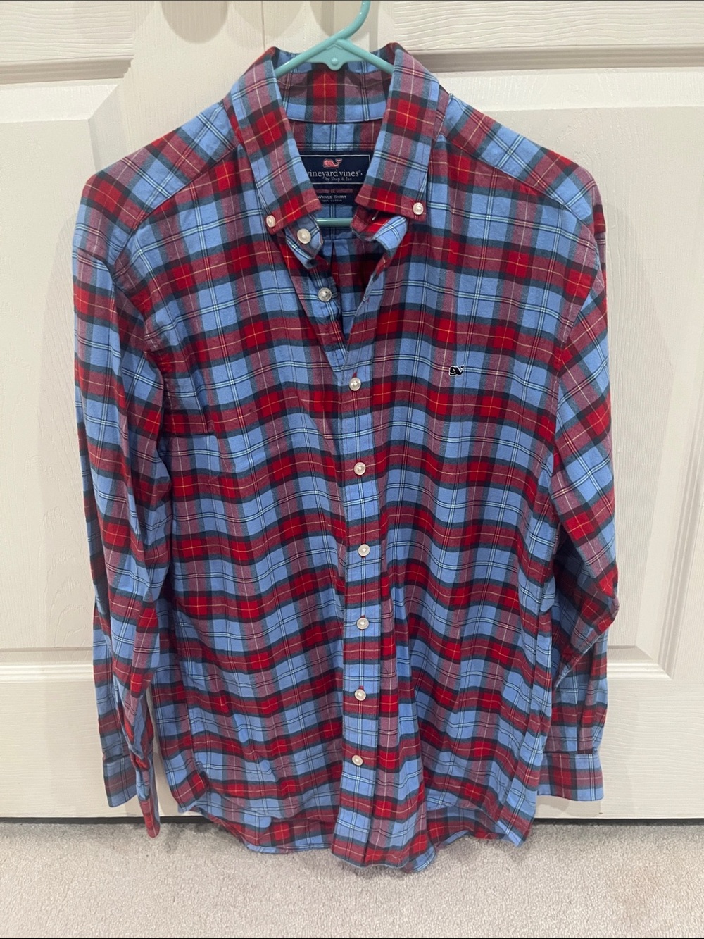 Vineyard Vines Red and Blue Plaid Button-Down Shirt